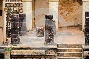 part of ruins Vijaynagara Fort Tanjore ancient monument Nayak King Ã¢â¬ËVijay RaghavÃ¢â¬â¢. Madurai, Tamil Nadu, India photo